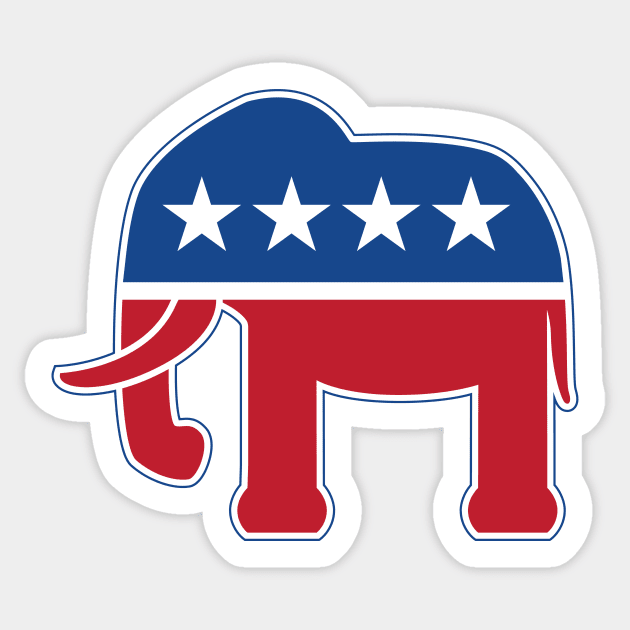 Republican Elephant Sticker by hobrath